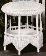 wicker table - round top wicker lamp table #4086