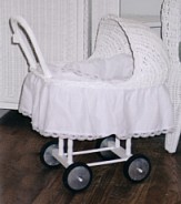 wicker doll push carriage