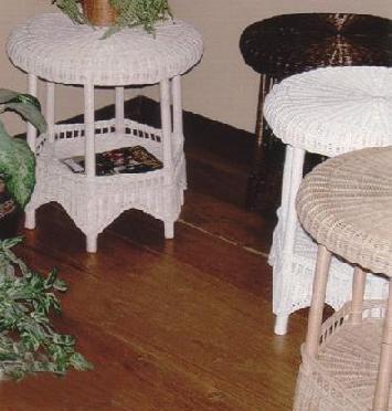 wicker tables - round top wicker lamp tables #4086