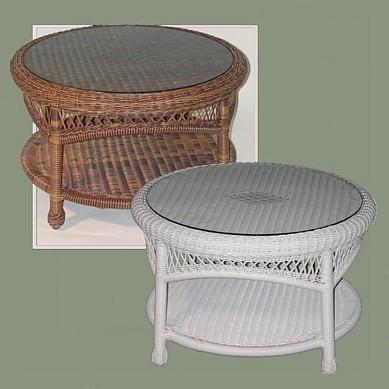 outdoor wicker round coffee table