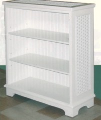 white wood bookcase with adjustable shelves