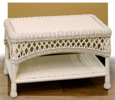white wicker coffee table
