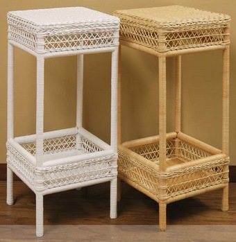 tall square top wicker stands